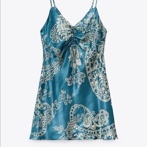 Patterned satin dress